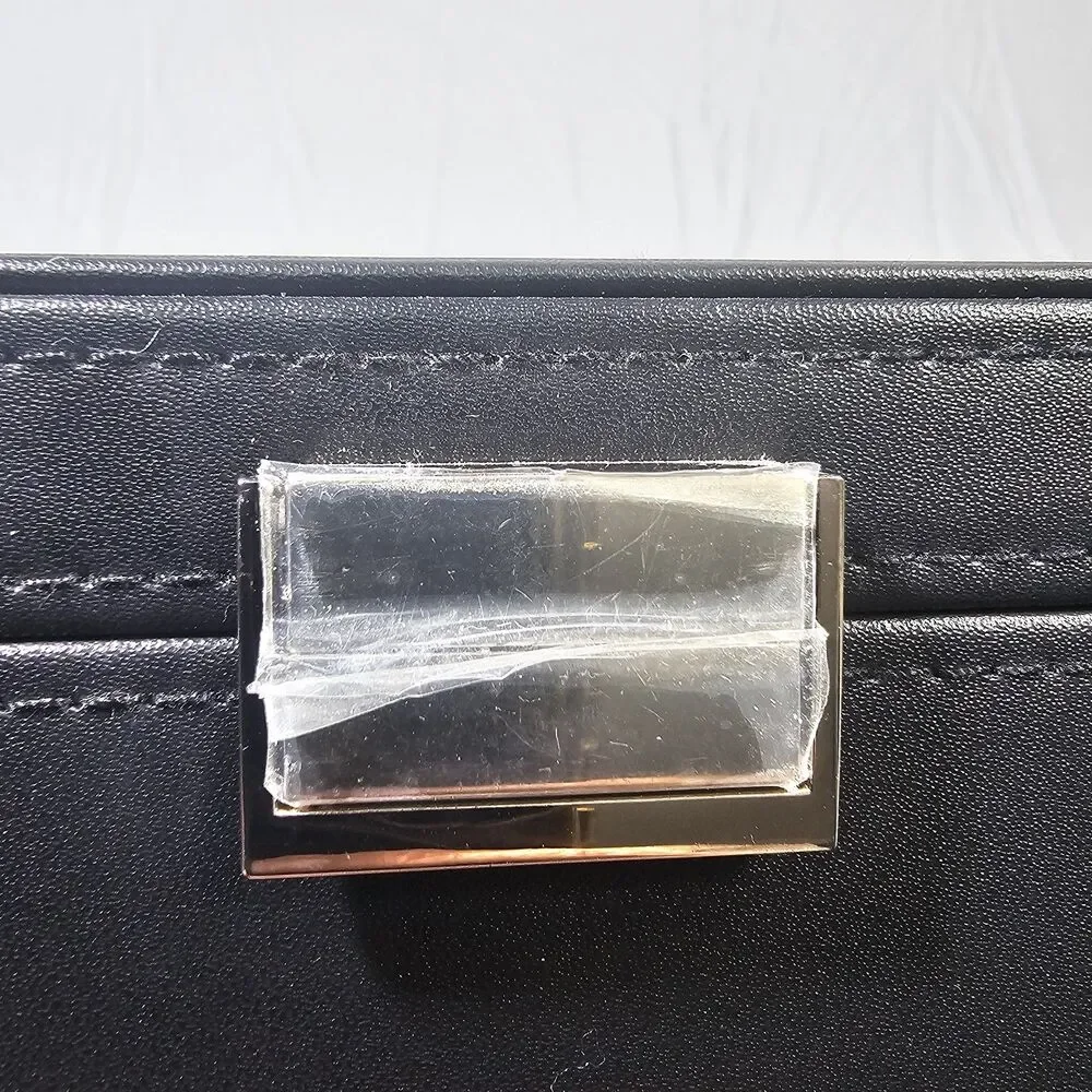 2-Layer Large Black Faux Leather Jewelry from Home Depot